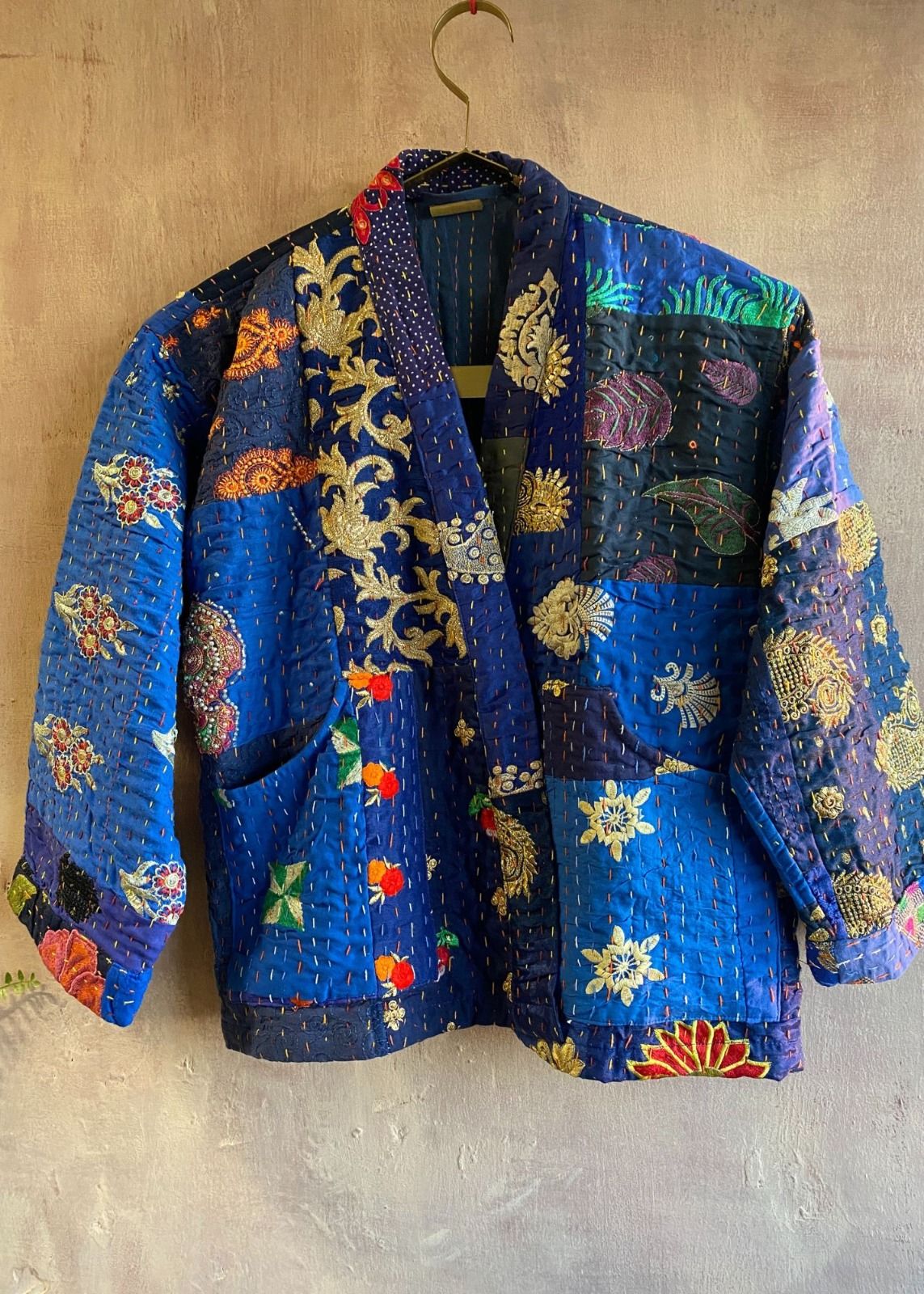 Embroidered jacket blue