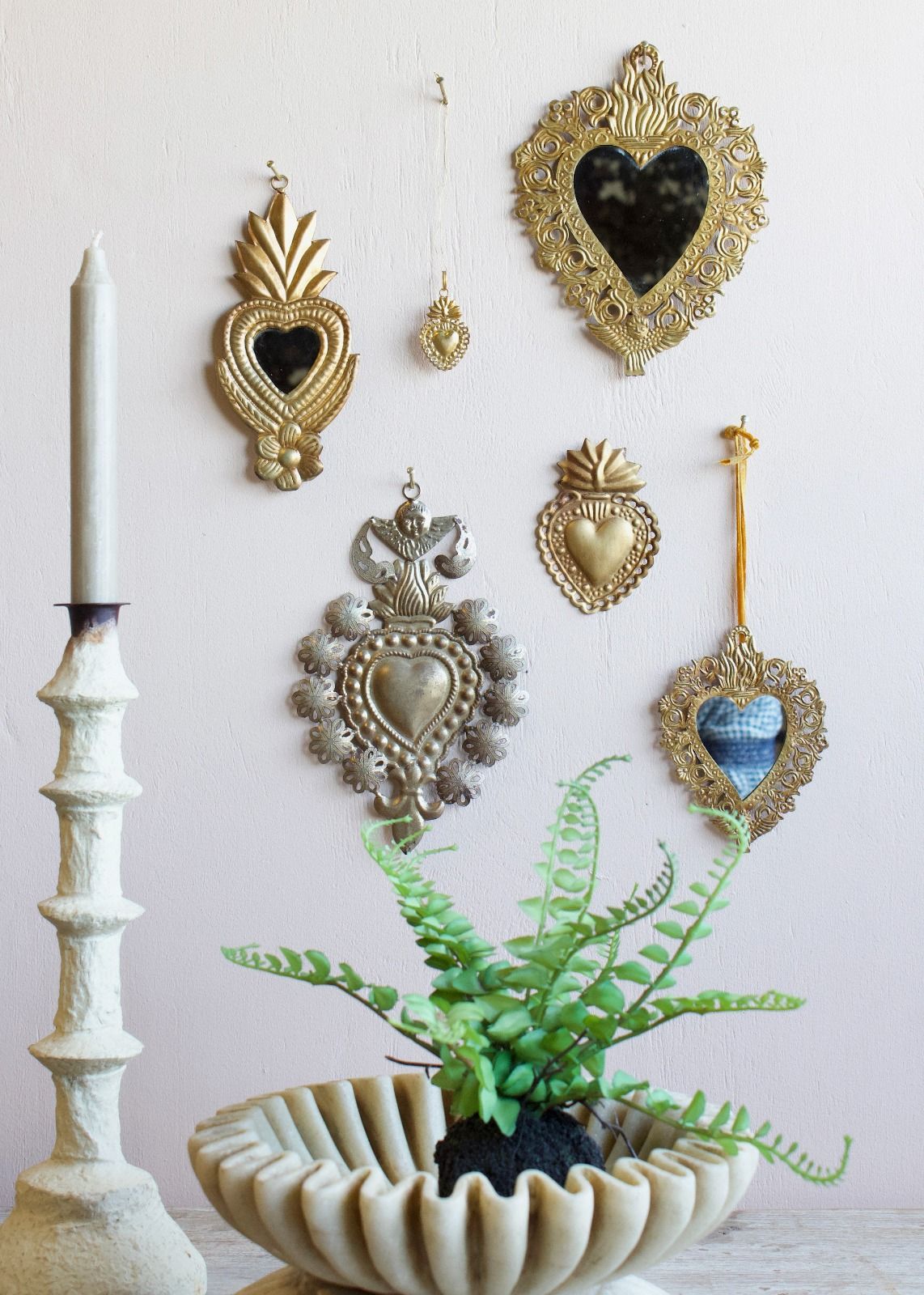 Flower heart mirror