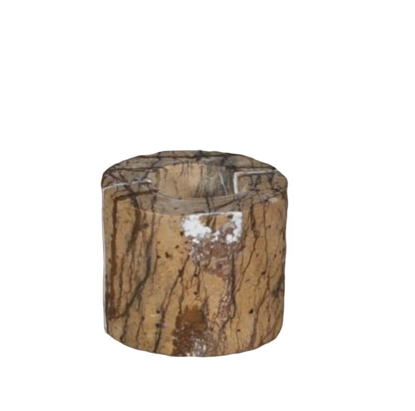 Candleholder brown marble