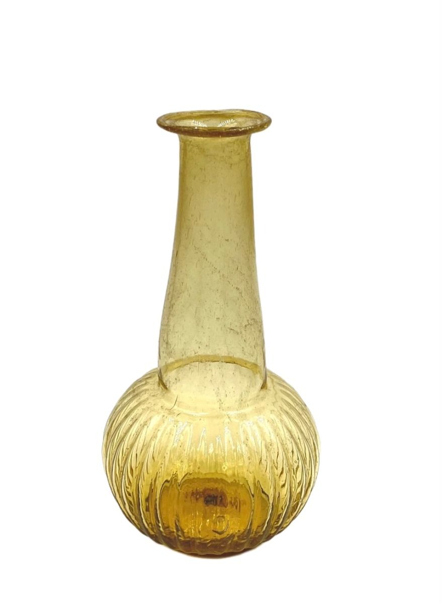 Vase amber yellow recycled glass