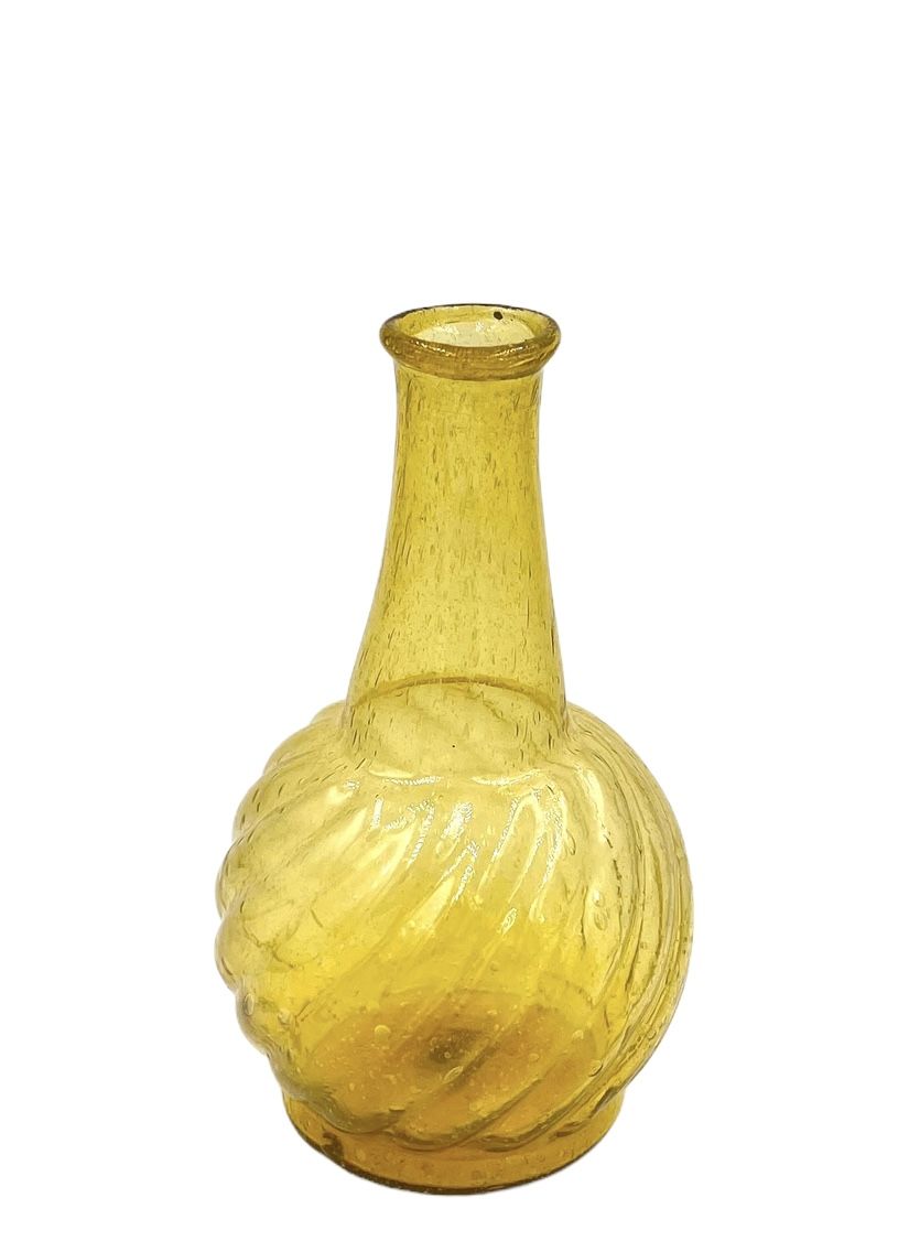 Vase amber yellow recycled glass