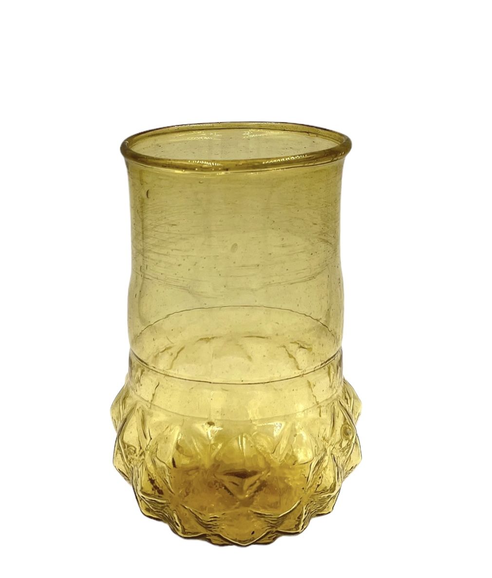 Vase amber yellow recycled glass 
