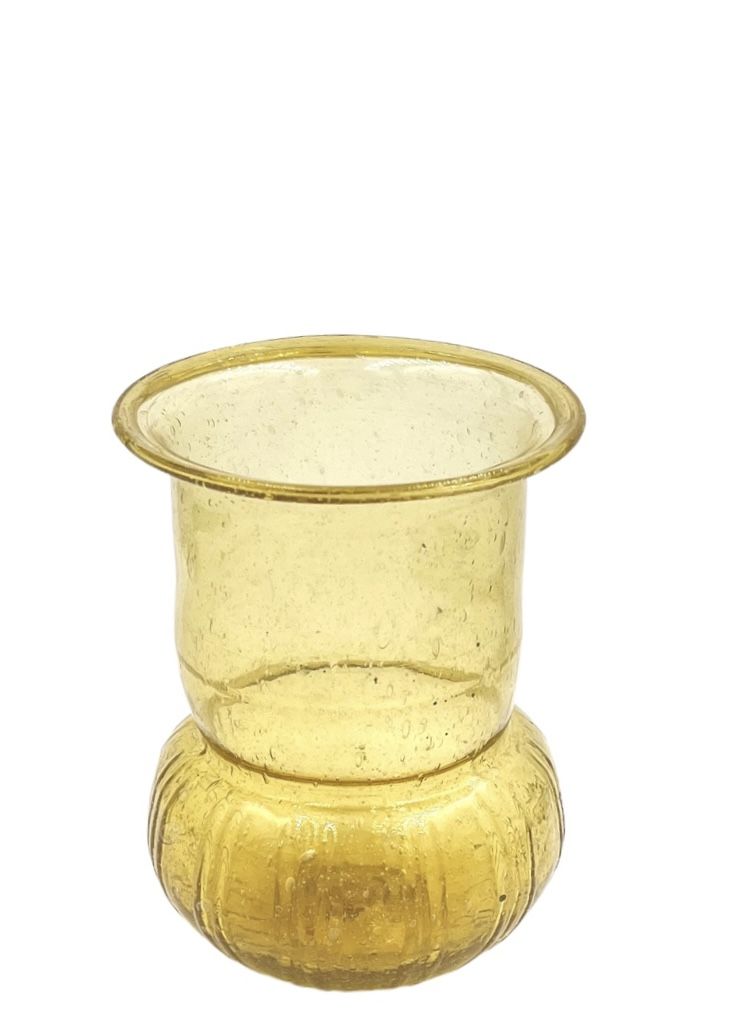 Vase amber yellow recycled glass