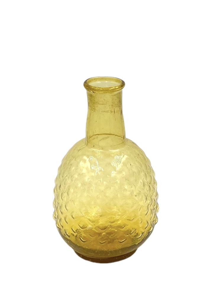 Vase amber yellow recycled glass