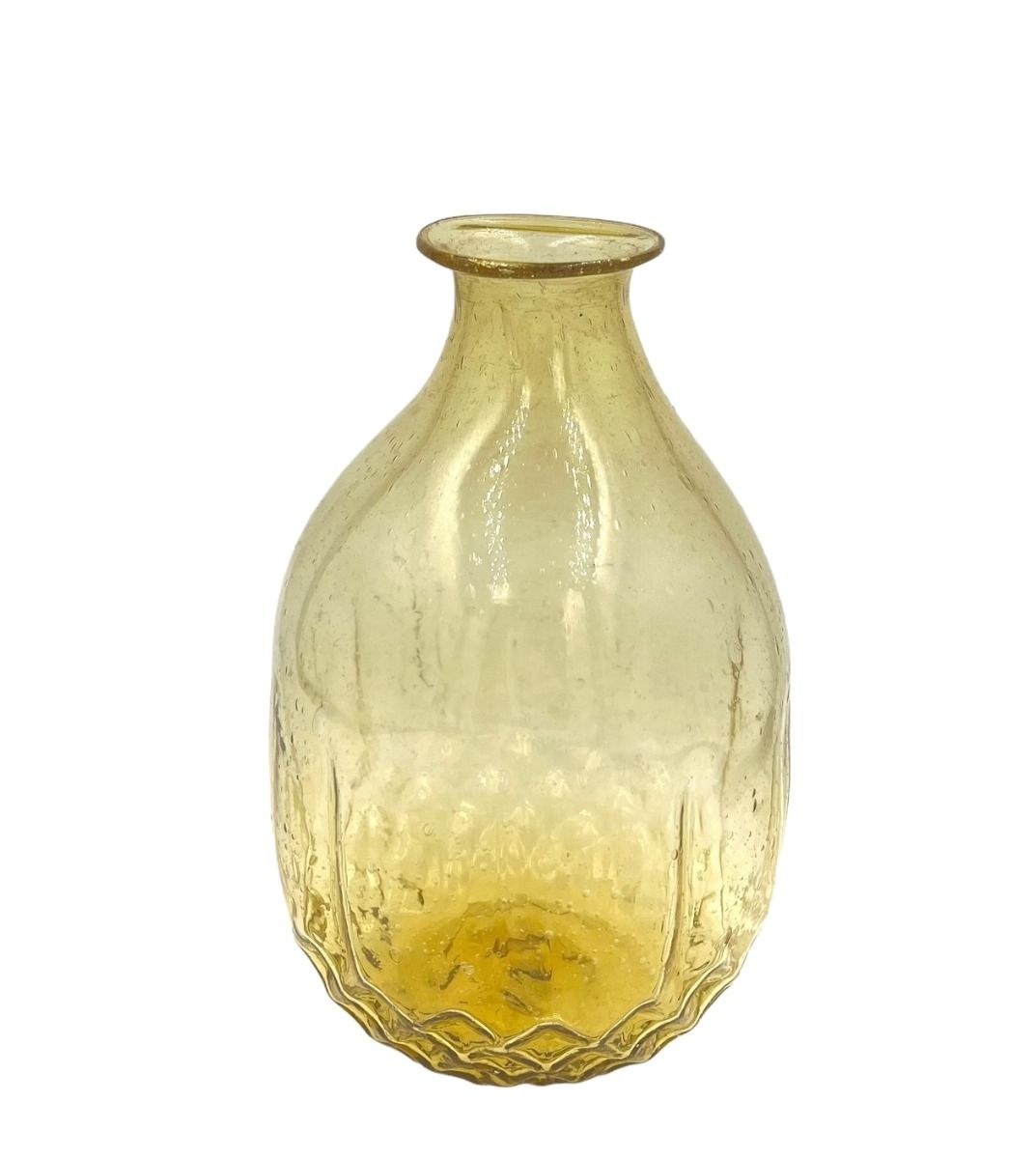 Vase amber yellow recycled glass