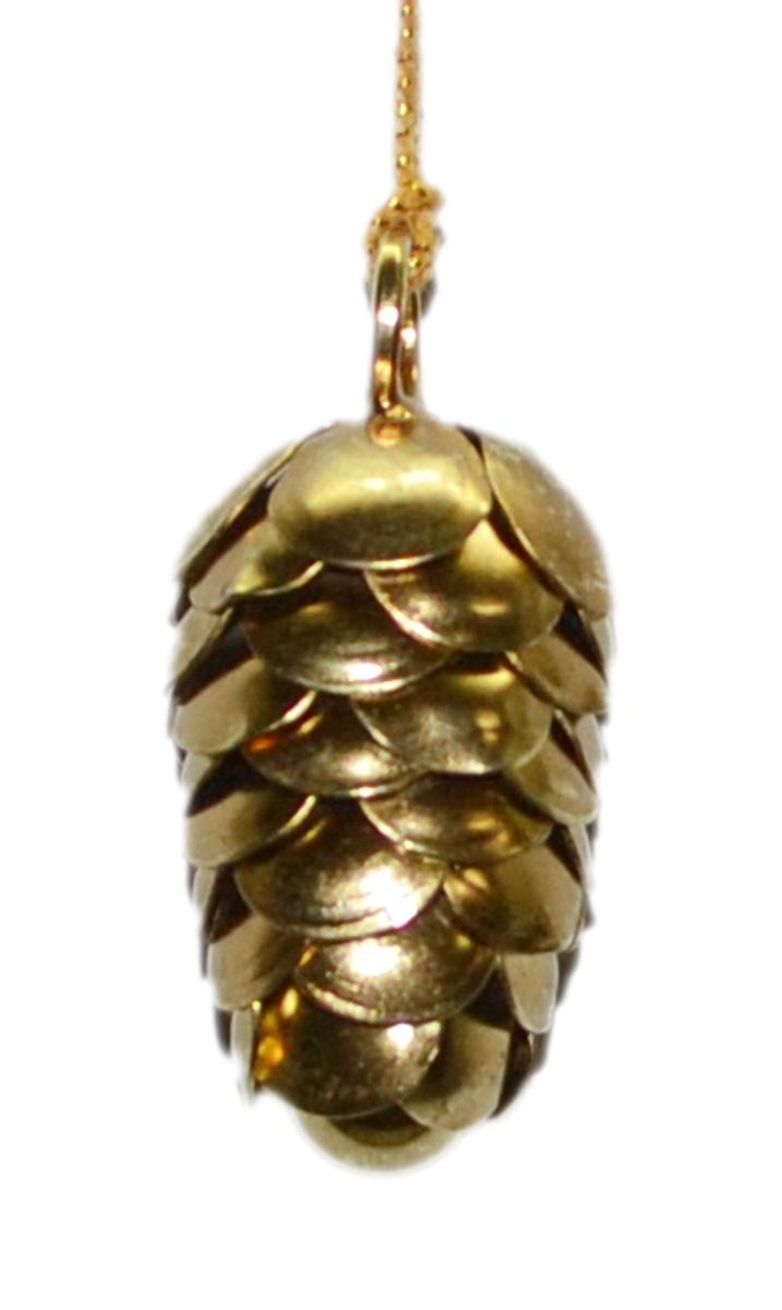 Golden pinecone ornament