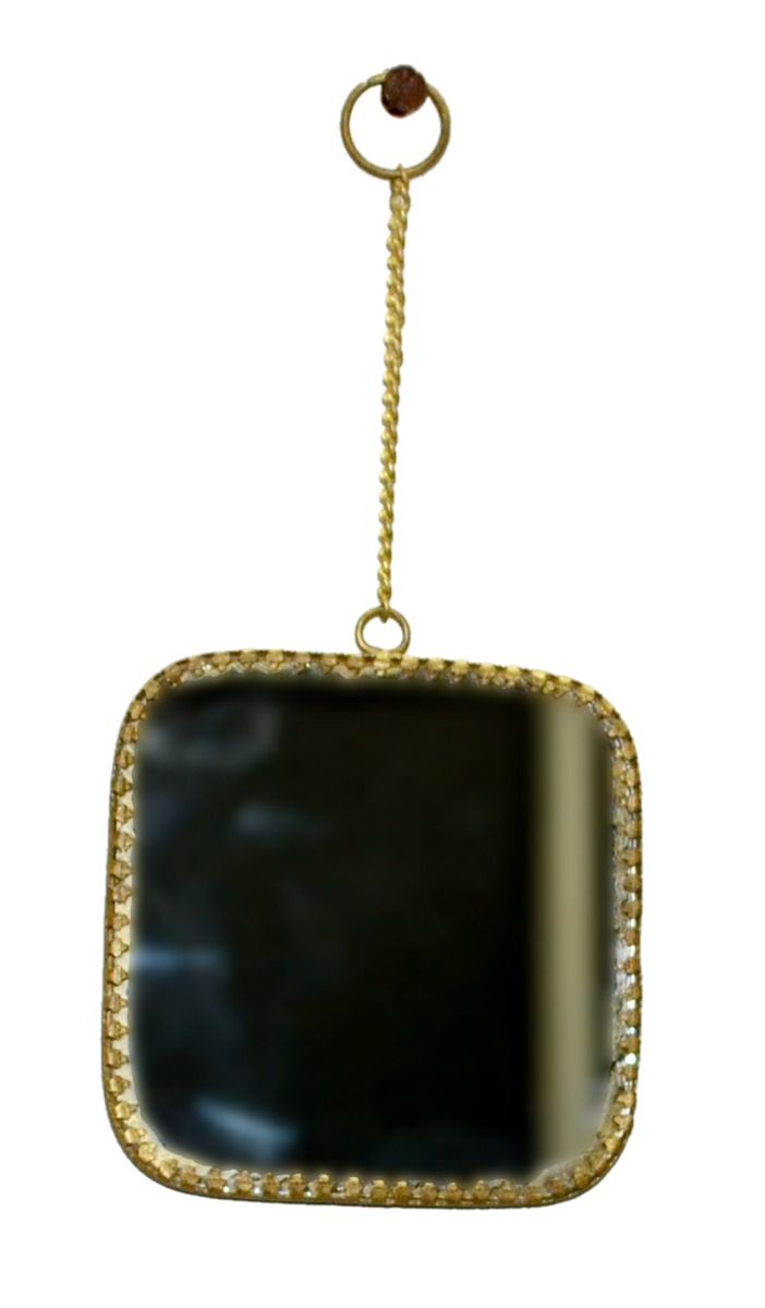 Square mirror gold small