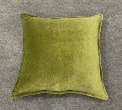 Velvet cushion cover green