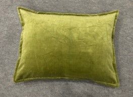 Green velvet cushion
