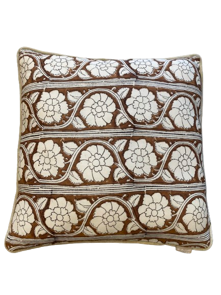 Blockprint cushion flower