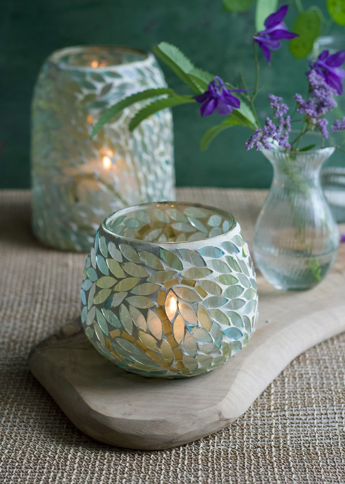 Vase mosaic seagreen