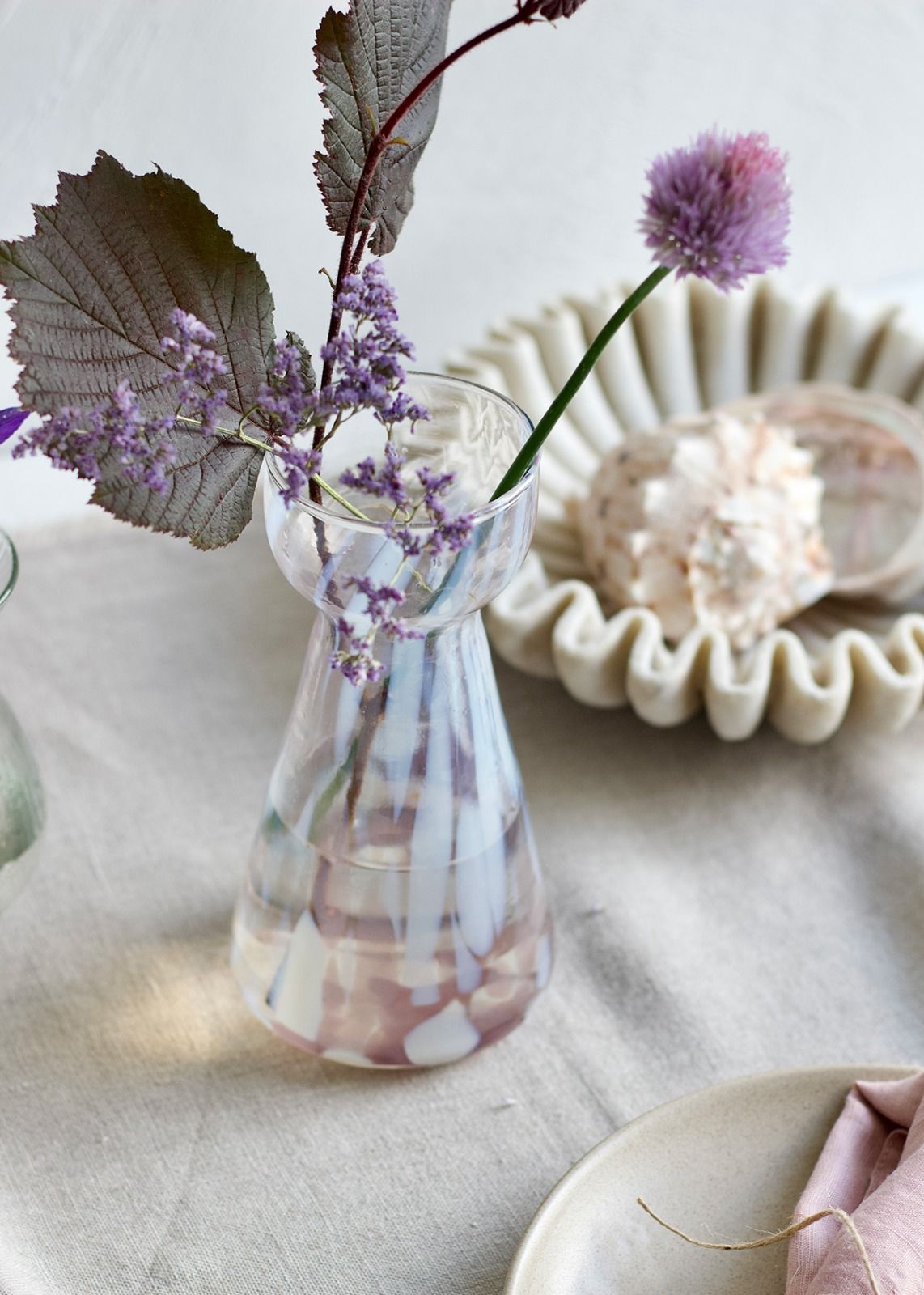 Hyacinth vase lilac speckled