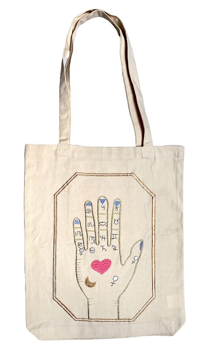 Tote bag with hand print