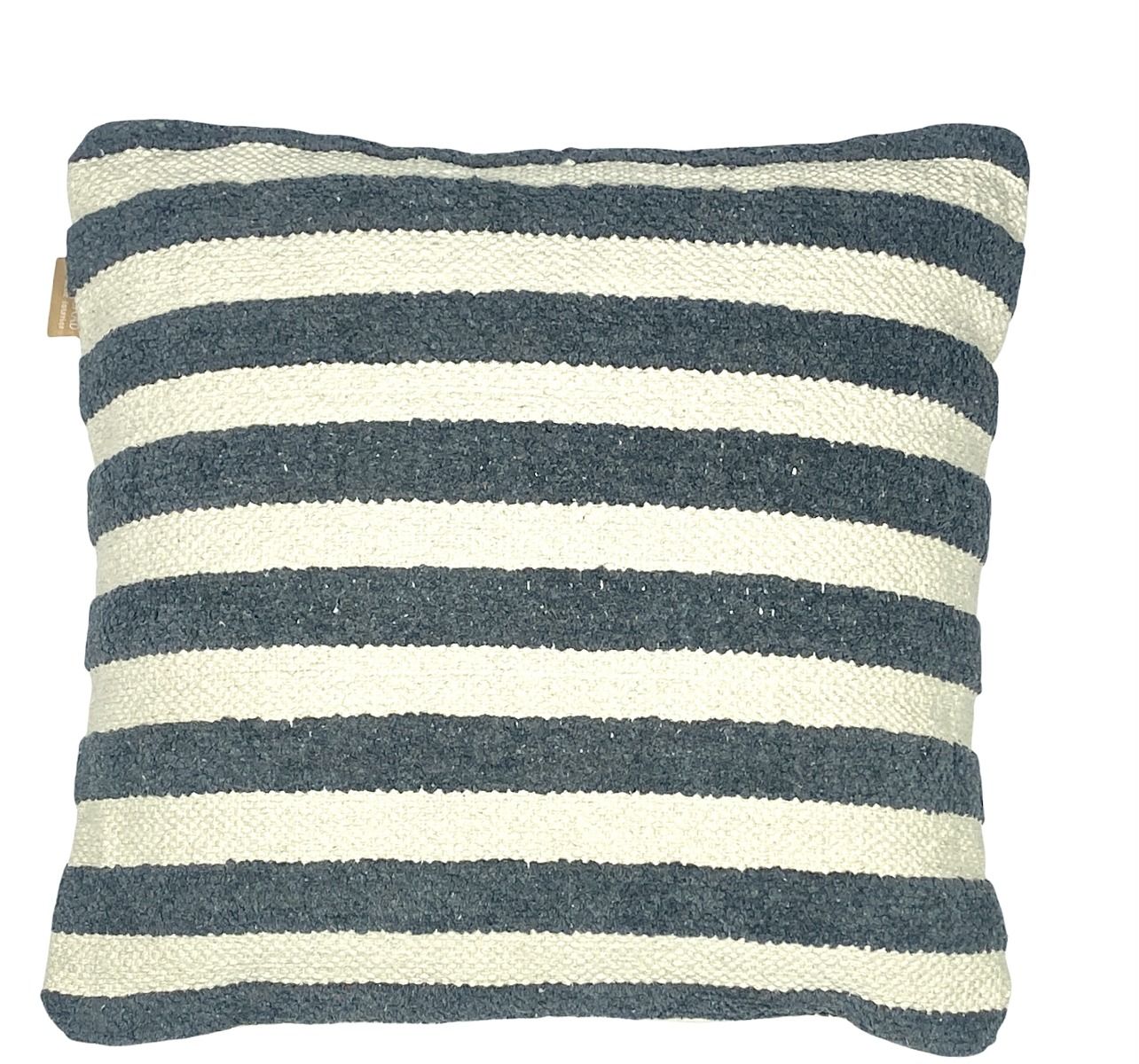 White cushion black stripes
