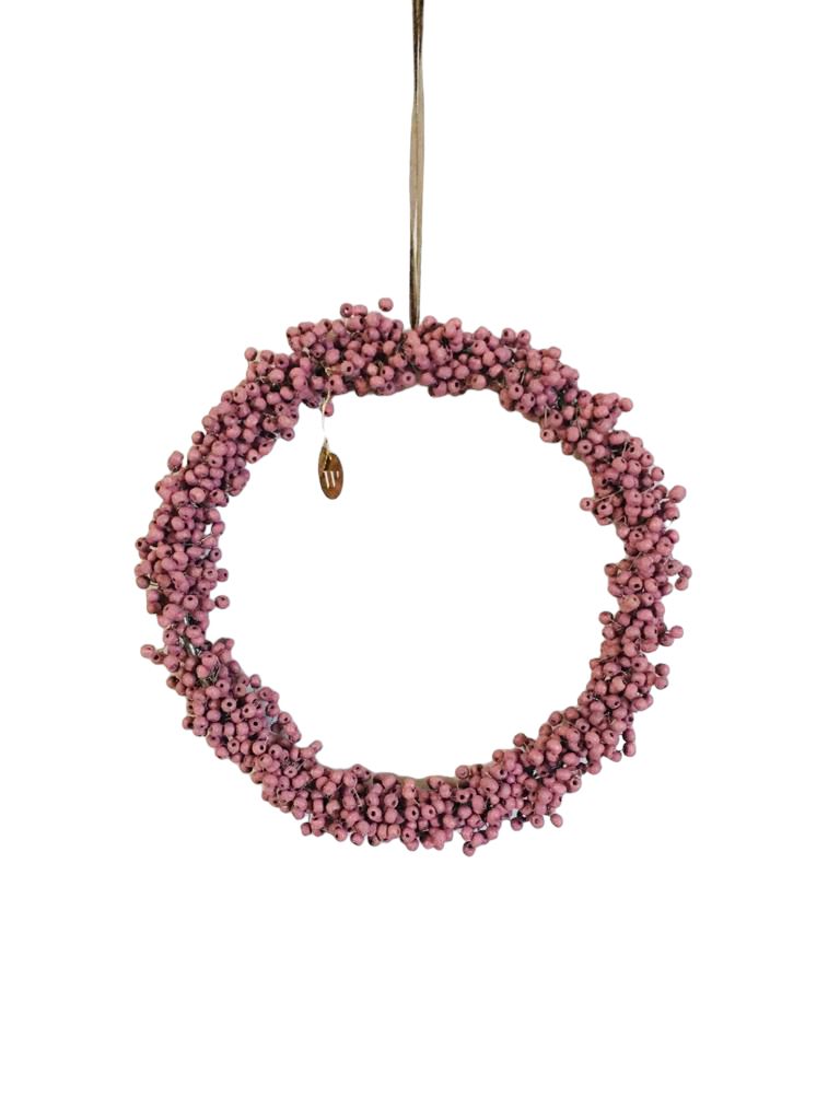 Wreath old pink beads