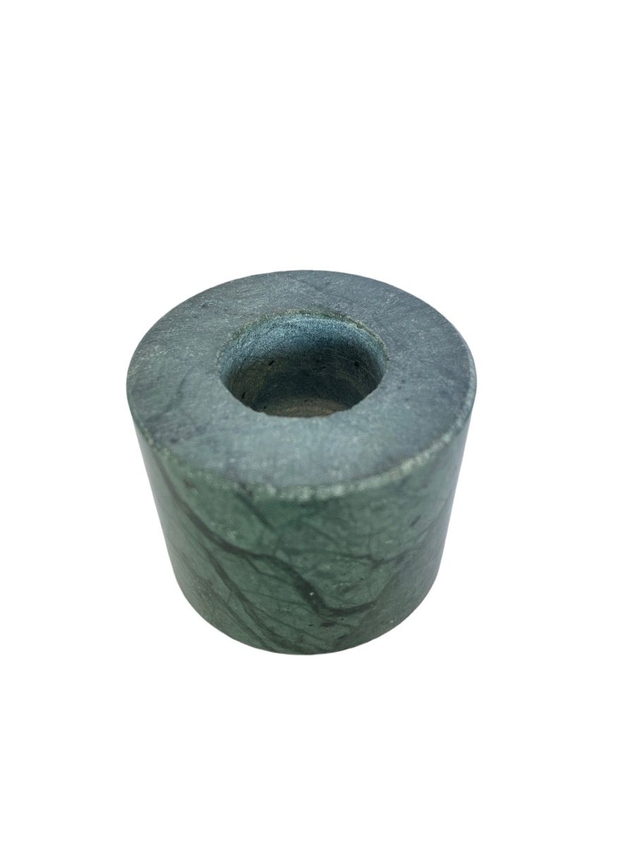 Green marble candleholder