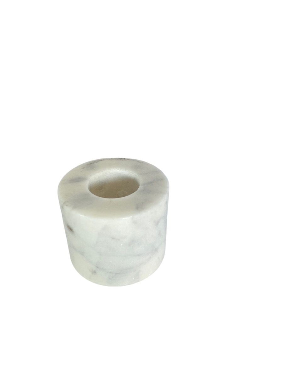 White marble candleholder