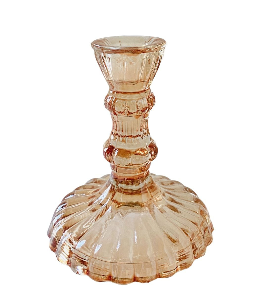 Glass candleholder cinna-peach