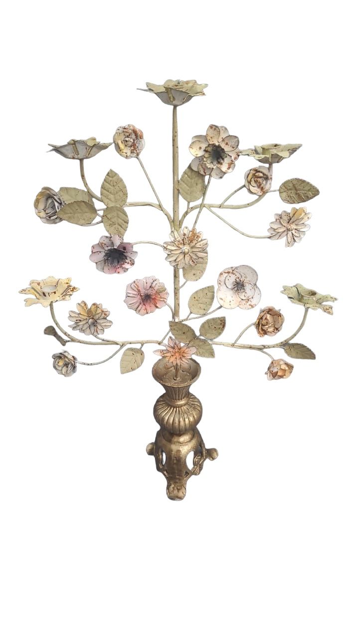 Kandelaar metalen bloemen