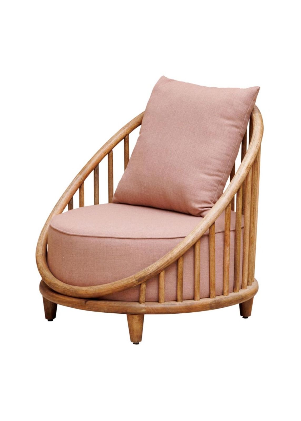 Ronde fauteuil zalmroze