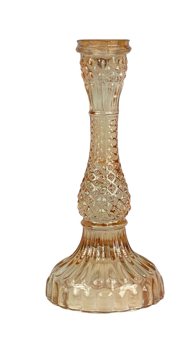 Candleholder glass cinna-peach M