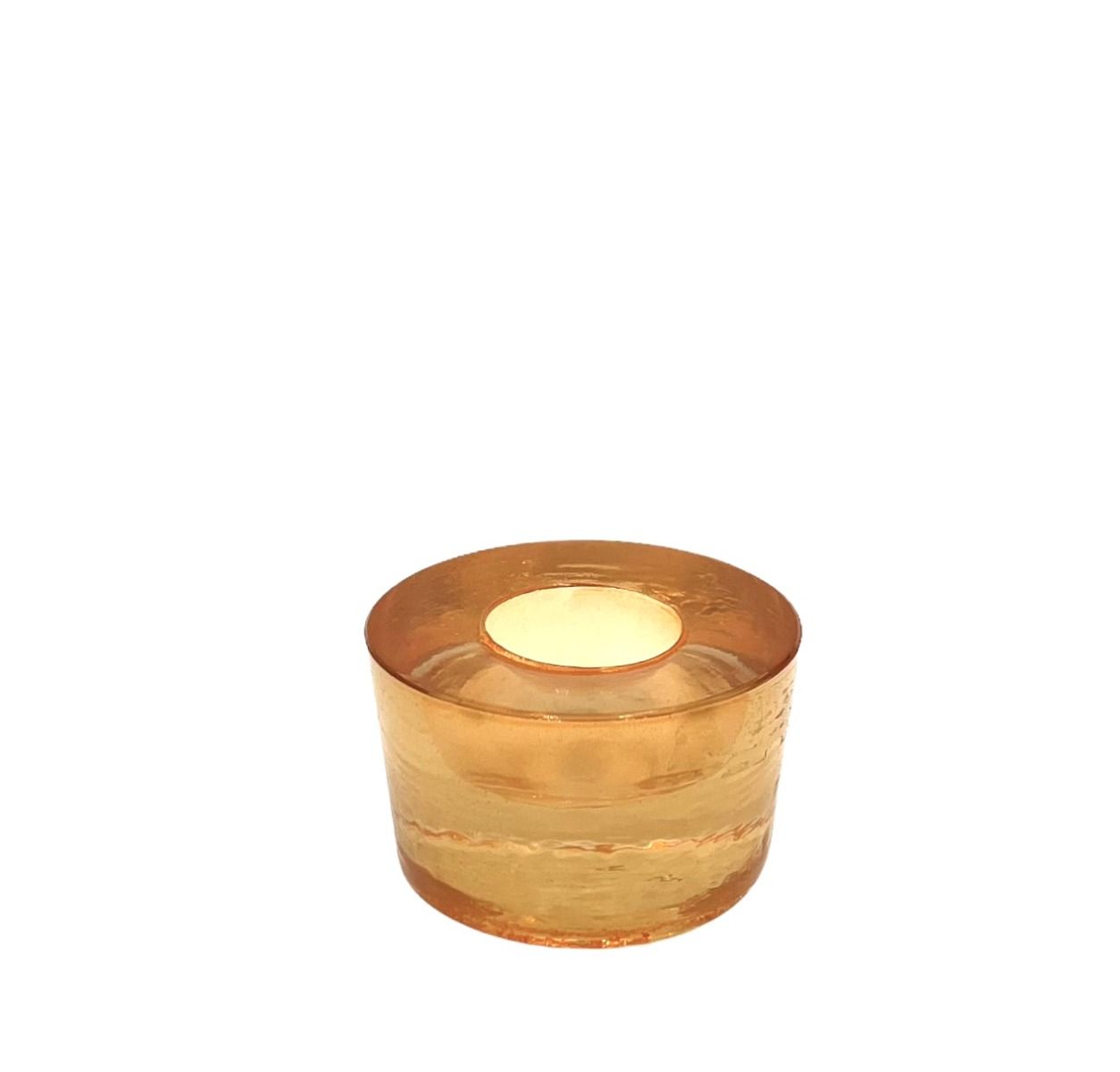Kaarsenhouder oranje glas