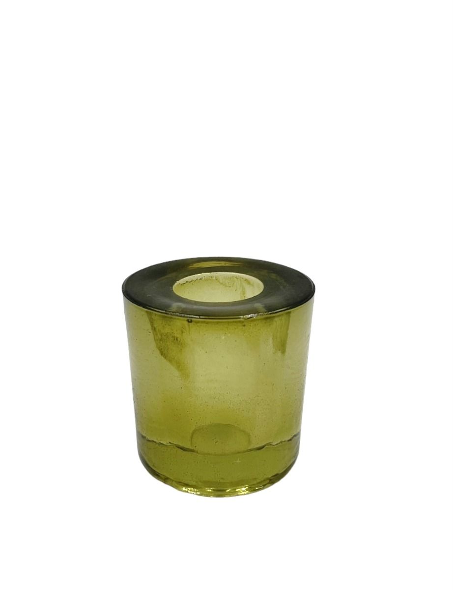 Candleholder light green glass