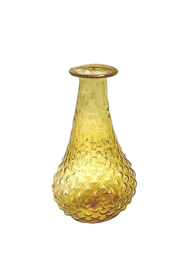 Vase amber yellow recycled glass