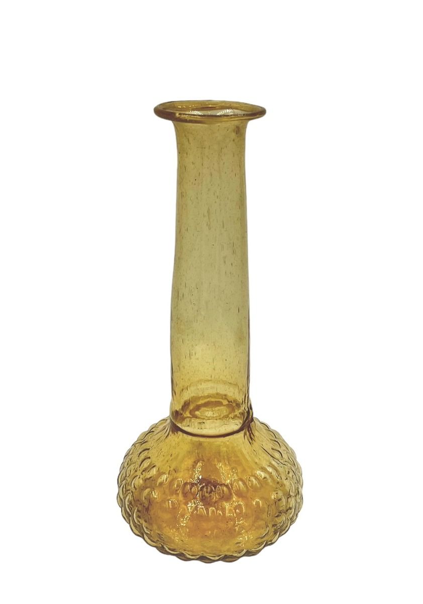 Vase amber yellow recycled glass 