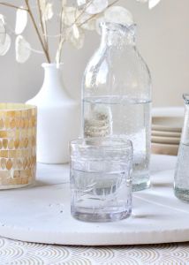 Theelichthouder bewerkt glas