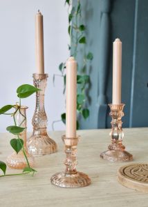 Kandelaar glas cinna-peach