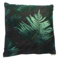 Cushion velvet with ferns