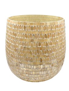 Vase mosaic gold beads
