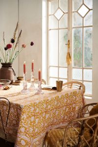 Kandelaar roze glas