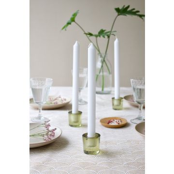 Candleholder light green glass