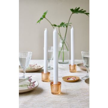Kaarsenhouder oranje glas