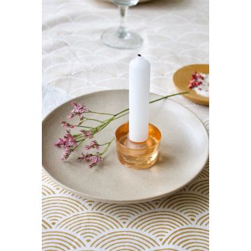 Candleholder glass cinna-peach