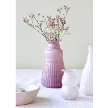 Opaline vase glass pink