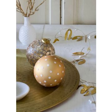 Christmasball gold white dots