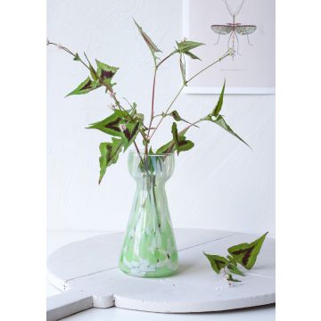 Hyacinth vase mint green speckeld