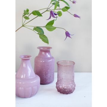 Vase recycled glass lilac WEL201