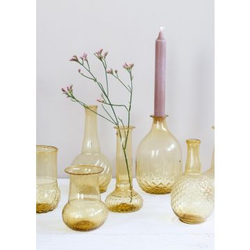 Vase amber yellow recycled glass 