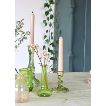 Candleholder green glass S
