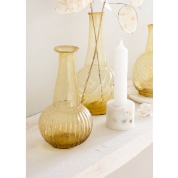 Vase amber yellow recycled glass