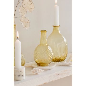Vase amber yellow recycled glass