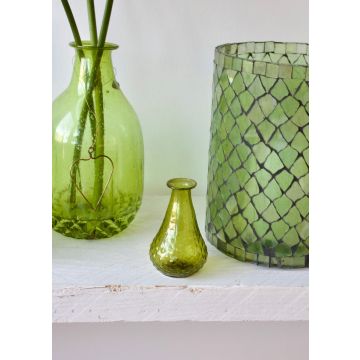 Vase olive green recycled glass