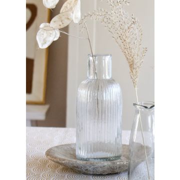 Vase ribbed glass