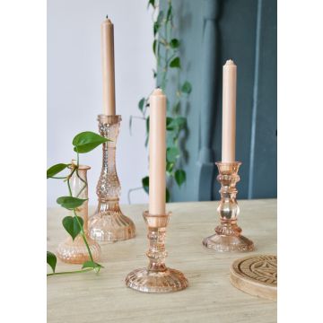 Glass candleholder cinna-peach