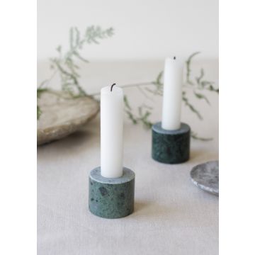 Green marble candleholder