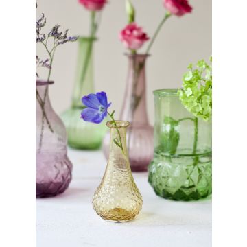 Vase amber yellow recycled glass